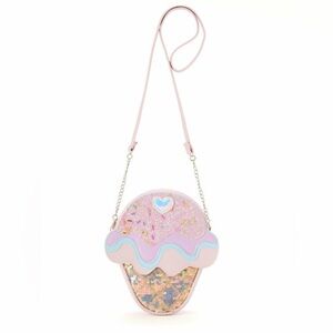 Justice Pastel Pink Glitter Ice Cream Crossbody Bag